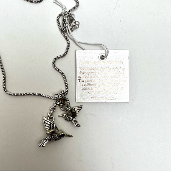 NWT 925 STERLING SILVER HUMMINGBIRDS PENDANT NECKLACE JEWELRY - Picture 5 of 9